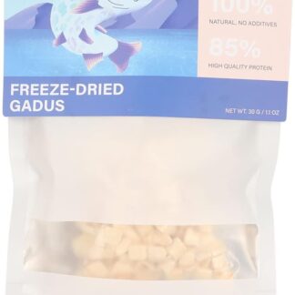 LIYJTK Snack di cereali di merluzzo a dadini liofilizzati Snack nutrienti ad alto contenuto proteico di cereali Gadus liofilizzati a dadini facili da digerire per gatti miagolati cani