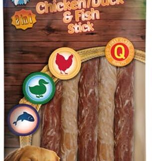 Nobby StarSnack Barbecue Chicken/Duck & Fish Stick ca. 200 g, Ø 10-15 mm, 25 cm, 5 pezzi