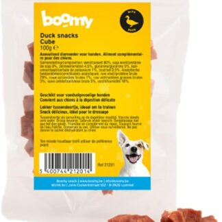 Boomy - Cubes Duck Cubes – Anatra a cubetti morbidi per cani – Snack ipoallergenici per cani senza glutine – 3 x 100 g