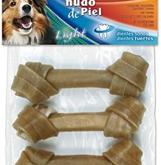 ARQUIVET Osso annodato in pelle bovina - 6 cm - Confezione da 10 unità - Ossa per cani - Snack per cani