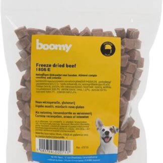 Boomy - Cubetti di manzo liofilizzati – Snack e snack per cani liofilizzati – Snack per cani e gatti – Ipoallergenici, senza cereali e senza glutine – 180 g
