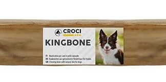 Croci King Bone - Osso per cani sfuso, Snack premio masticativo per cani in pelle bovina naturale, dental stick per la pulizia dei denti, 30 cm - 350 g