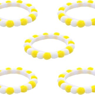 JOERBABU Confezione da 5 collari per animali domestici con pompon colorati, regolabili, per gatti e cani, per festival e feste di compleanno