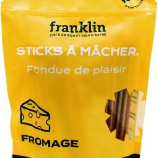 FRANKLIN – Stick dentale cane – Bastoncini da masticare – sapore formaggio – protezione dentale – antitartaro – qualsiasi età – sacchetto richiudibile e riciclabile – 250 g