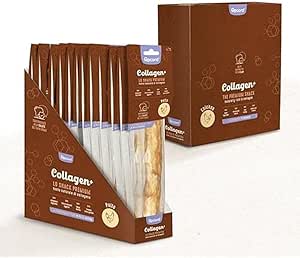 Record - Snack Premium per Cani Collagen+ Gusto Pollo. Tronchetti con alto valore proteico. Masticativi per cani ricchi di collagene. Senza coloranti, Confezione da 12 sacchetti da 84 g|(L-XL)