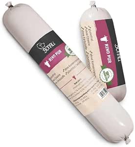 Bonali Cane salsiccia bovina, 600 g, 100% carne di manzo naturale, senza glutine, 12 pezzi