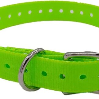 CANICOM Collare plastificato in Biothane Fluo 65 cm X 2,5 cm X 2 mm Verde Fluo -