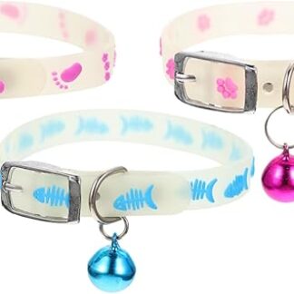 PENIKOKO 3pezzi Collare Fluorescente Per Cani e Gatti Design e Luminoso Sicurezza Notturna Per Animali Domestici Colori Casual Previene La Perdita Durante Le Uscite