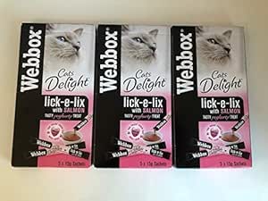 Webbox Lick-E-Lix Yoghurty con salmone, 5 sacchetti da 15 g, confezione da 3