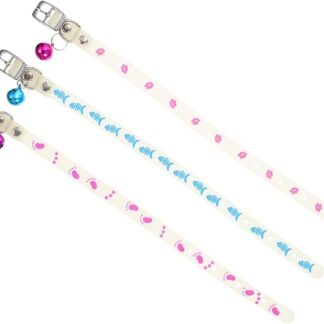 Gatuida Collare Fluorescente Regolabile per 3 Comodo e Traspirante Collare Notturno Campanellino Anti- Colori