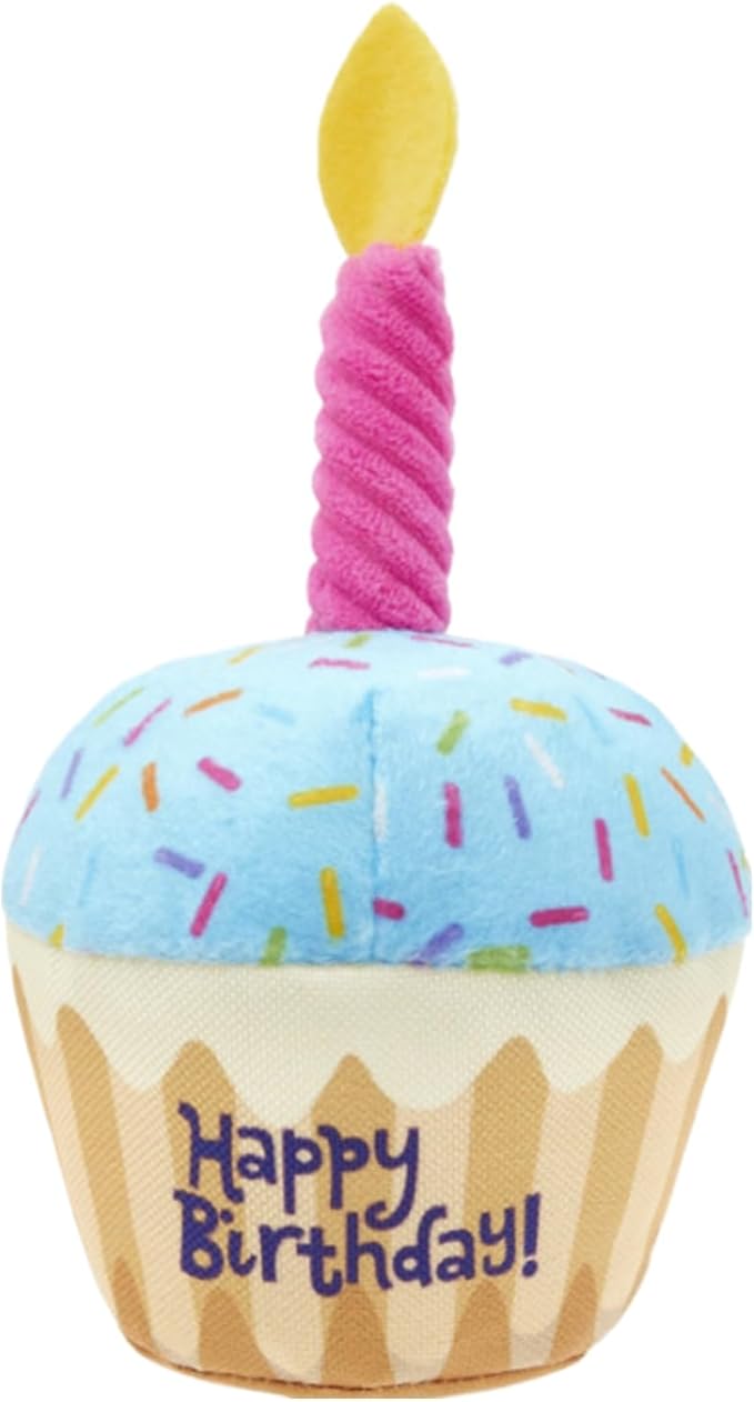 Furtryvl Torta di compleanno per cani, decorazione di compleanno per cani, torta di peluche resistente alla masticazione, simpatica decorazione per feste di cucciolo di animale domestico, oggetti di