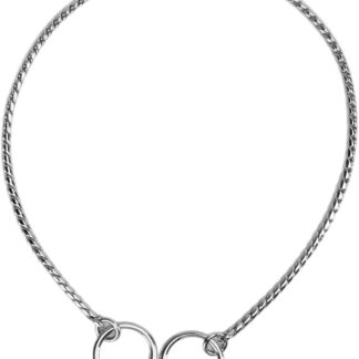 Elegante Collare a Strozzo per Cani in Acciaio Inossidabile, Catena per Collare a Slittamento con Catena a P in Metallo per Cuccioli, Collare a Slittamento per Esposizione di Animali(4.0mm*50cm)