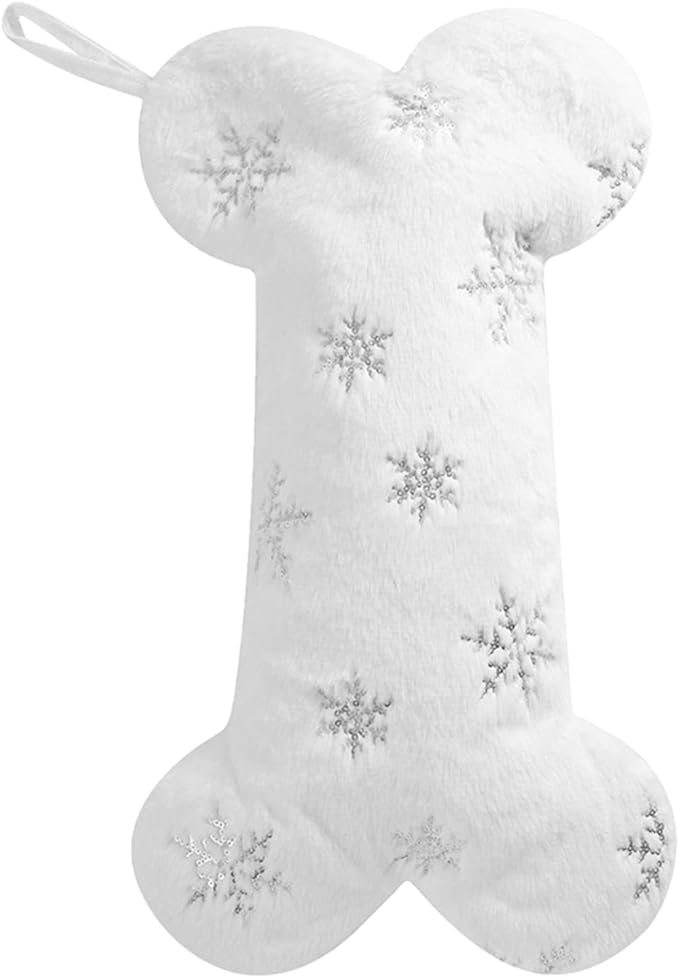 Calze natalizie per cani, calze da appendere al caminetto, calze in peluche a forma di osso, decorazioni per calze natalizie, per feste di Natale