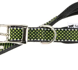 Ferplast Collare Cane Daytona Deluxe, Collare per Cani Taglia Piccola, Collare in Nylon Riflettente, Imbottito, Regolabile 35-43 cm con Fibbia in Metallo, Nero-Verde