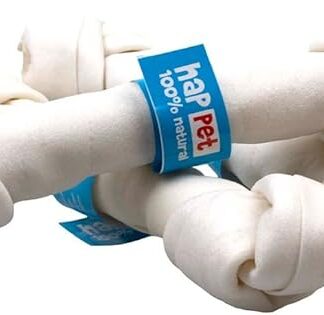 HAPPET Confezione da 25 cm - 3 pezzi - Massaggiagengive naturale in pelle bovina, duro, delizioso e completamente sicuro, favorisce l'igiene dentale e riduce lo stress