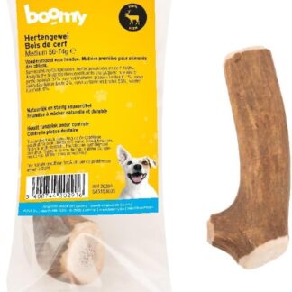 Boomy - Corna di cervo - Snack per cani ipoallergenico - Snack da masticare per un piacere duraturo (M = 50-74g)