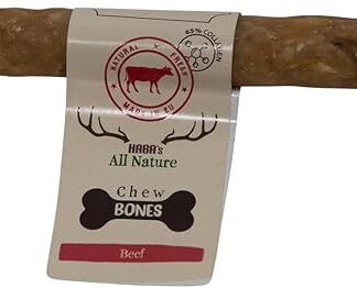 HABA's, Rotoli da masticare in pelle di manzo per cani, dolcetti sani e gustosi, 60 pezzi, 46 g, taglia S, colore naturale, modello Hab Chewbones