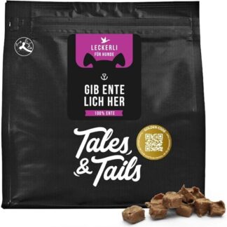 Tales & Tails - Deliziosi per cani, 100% anatra, sacchetto da 250 g