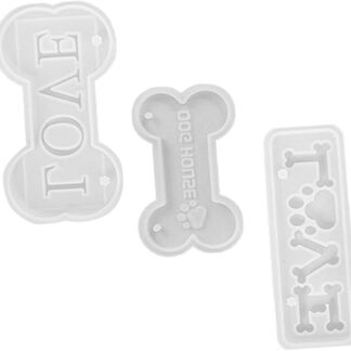 NUOBESTY 1set Stampo Silicone Per Dog Tag Forma Di Osso Per Creazioni Con Resina Epoxy e Glitter Per Etichette e Decorazioni Fai Da Te