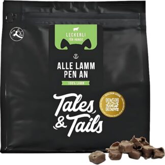 Tales & Tails Deliziosi per cani, 100% agnello, sacchetto da 250 g