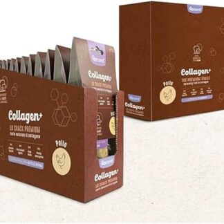Record - Snack Premium per Cani Collagen+ Gusto Pollo. Tronchetti con alto valore proteico. Masticativi per cani ricchi di collagene. Senza coloranti, Confezione da 12 sacchetti da 50 g|(M-L)