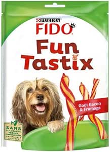 Animals FIDO - Fun Tastix Prosciutto e formaggio per cani, 150 g, confezione da 4