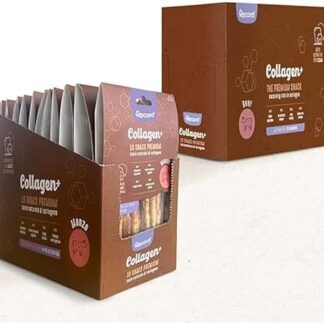 Record - Snack Premium per Cani Collagen+ Gusto Manzo. Tronchetti con alto valore proteico. Masticativi per cani ricchi di collagene. Senza coloranti, Confezione da 12 sacchetti da 60 g|(XS-S)