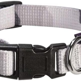 Bobby Camouflage - Collare per Cani di Taglia S Girocollo 25-40 cm, Resistente e Regolabile, con Chiusura a Fibbia di Sicurezza, Colore Mimetico Grigio
