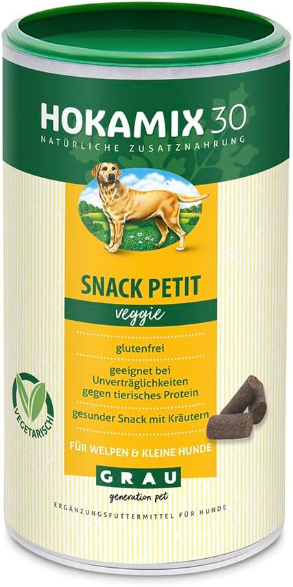 Grau - the Original - HOKAMIX30 Snack Petit Veggie, lo spuntino vegetariano sano con 30 erbe importanti, confezione da 1 (1 x 800g), mangime complementare per cani