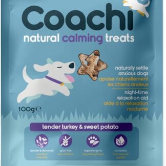 Coachi Croccantini Calmanti per Cani - Ricompense Ipoallergeniche e Grain Free. Calmano i cani Ansiosi e Sono Ideali per Cuccioli e i Cani oltre le 8 settimane (Tacchino, 100g)