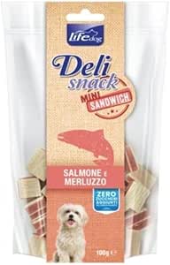 DELISNACK MINI SANDWICH SALMONE E MERLUZZO. 100GR