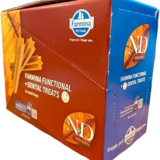 Farmina N&D Brown, Treat agnello spirulina e carote, Cane Adult, Cartone 15 pezzi