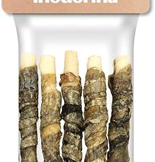 Dog Snack Stick Pesce Bastoncini Pelle di Bufalo avvolti in strisce di Merluzzo Essiccato 80g