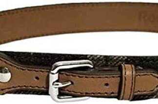 Rosewood - Elegante collare per cane in pelle e tweed, motivo scozzese