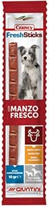 Crancy Fresh Sticks Manzo 10g (Uno Stick) Mangime complementare per Cani di Tutte Le Taglie.