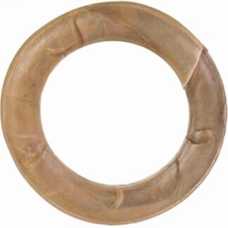 Boomy - Anello da masticare in pelle bovina – Snack pressati per cani – Snack per cani per la cura dei denti, 15 cm