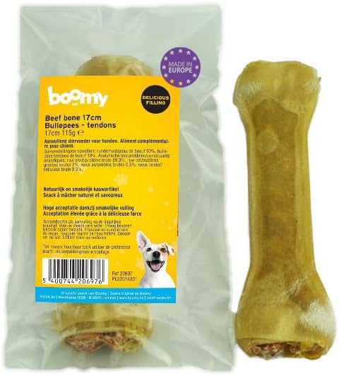 Boomy - Snack per cani - Bone di manzo con bullo e collagene - 17 cm - 2 x 1 pezzo