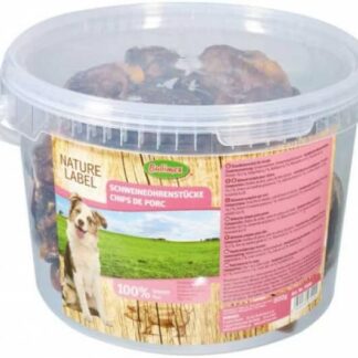 Bubimex Chips di maiale per cani secchio, 800 g