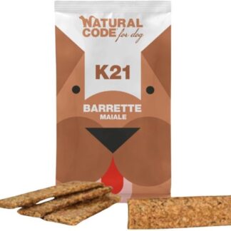 Natural Code Snack Cane,snack per cani adulti e cuccioli di tutte le taglie,deliziose barrette gusto MAIALE| 3 confezioni da 100 grammi l'una.