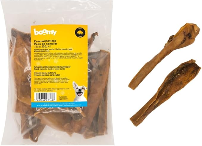 Boomy - Snack naturali per cani - Bastoncini di cinghiale essiccati - 15 cm - 350 g