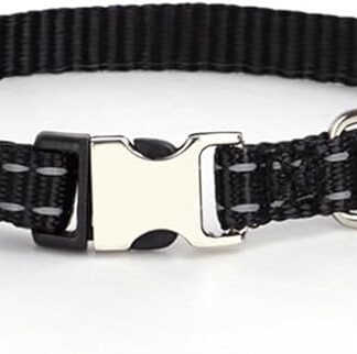 Collare per cani di piccola taglia nero con campana per gatti collare riflettente per cuccioli di ragazza femmina ragazzo fibbia in metallo in nylon Puppia XSmall X-Small Extra XS XXS