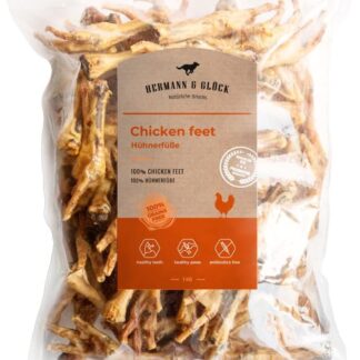 Hermann & Glück Zampe di gallina per cani PREMIUM NATURALE 1/2kg | Massaggiagengive zampe di galline per cani | Carne essiccata per cani | Snack per cani | Senza cereali, snack 0% di cereali per cani