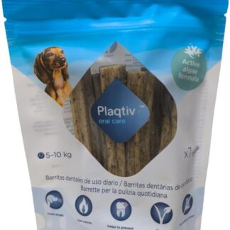 ecuphar | Plaqtiv+ 7 Barrette per la Pulizia Quotidiana dei Denti per Cani da 5 a 10 kg