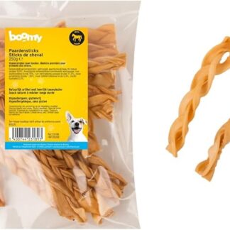 Boomy - Snack naturali per cani - Snack da masticare - Bastoncini di cavallo intrecciati - 15 cm - 200 g