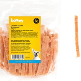 Boomy - Snack per cani - Bastoncini da masticare - Strisce di pollo essiccato - 500g