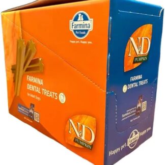 Farmina N&D Pumpkin, Treat agnello zucca e mirtillo, Cane Adult Mini, Cartone 15 pezzi