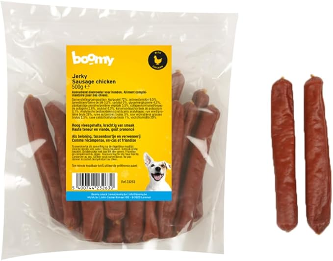 Boomy – Snack per cani - Snack per cani - Salsicce 12 cm - 500 g (Pollo)