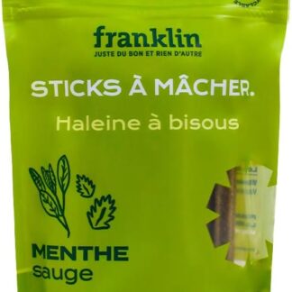 Franklin - Dolcetti dentali per cani - Stick da masticare con 30% di menta - Alito fresco - 250 g