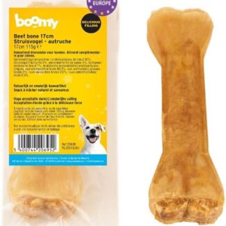 Boomy - Snack per cani - Bone di manzo con struzzo e collagene - 17 cm - 2 x 1 pezzo