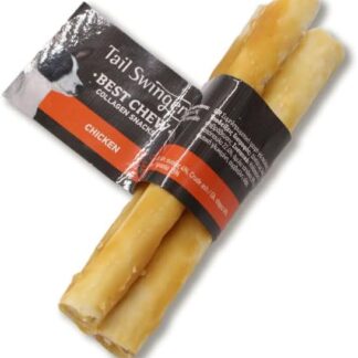 Tailswingers snack per cani al collagene gusto Barbecue-Pollo-Burro d'arachidi (6pz da (13.5cm 22gr*3pcs), Pollo)